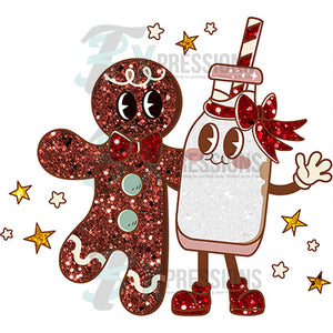 Gingerbread man and milk
