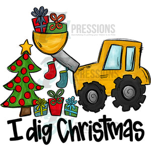 I dig Christmas tractor