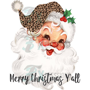 Leopard Hat Merry Christmas Santa