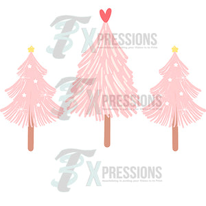 Pink Merry Christmas Trees