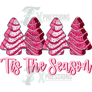 Tis the Season pink Tree cake