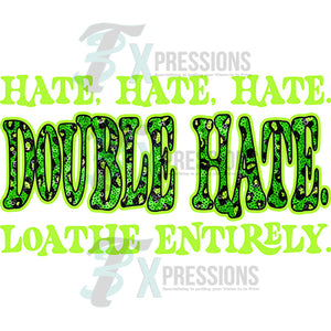 Hate Hate Grinch Vintage Shadow Outline Leopard Green