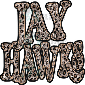 Jayhawks Vintage Shadow Outline Leopard