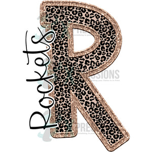 Personalized Leopard and Gold Letter