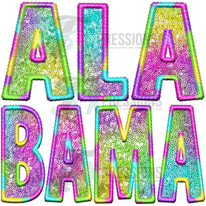 Alabama Embroidery Sequin Tie Dye
