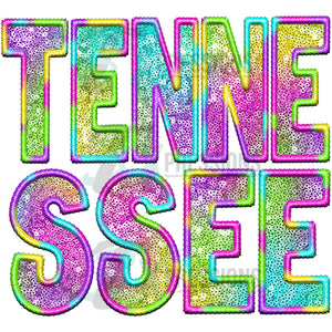 Tennessee Embroidery Sequin Tie Dye