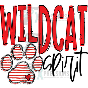 Personalized Team Go Spirit Wildcat Paw Red