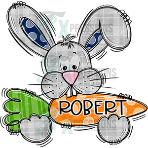 Personalized Blue Easter Bunny