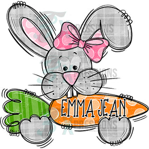 Personalized Pink Easter Bunny