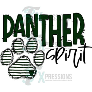 Panther Spirit Dark Green Pawprint