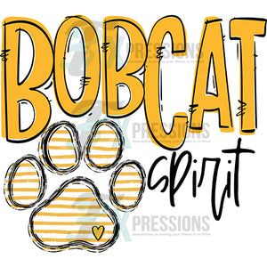 Bobcat Yellow Gold Paw Print