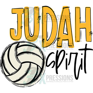 Personalized Judah Yellow Team Go Spirit Volleyball