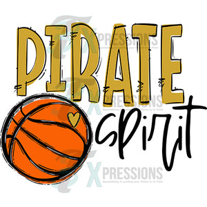 Personalized   Pirate Spirit Vegas Gold Basketball