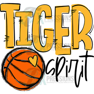 Personalized Team Go Spirit Tiger Yellow Gold Basketball