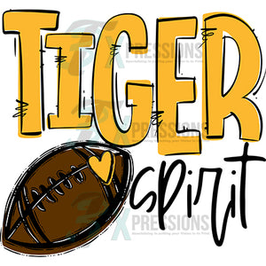 Personalized Team Go Spirit Tiger Yellow Gold Football