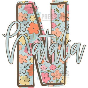 Personalized Floral Letter with Name