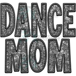 Dance Mom Embroidery Diamonds Black