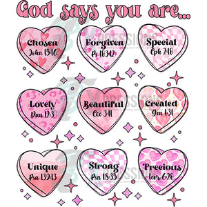 God Says you are conversation hearts