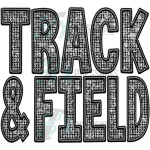 Track and Field Embroidery Diamonds Black