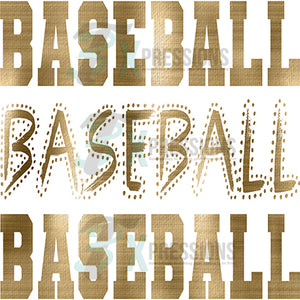 Baseball Varsity Polka Dot Foil Texture Gold