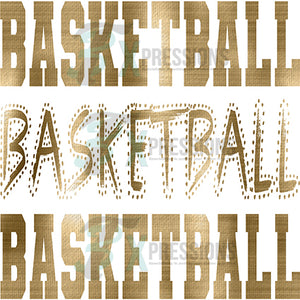 Basketball Varsity Polka Dot Foil Texture Gold
