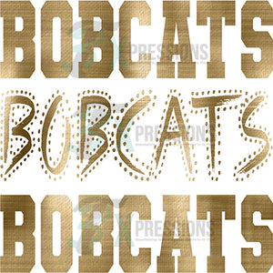 Bobcats Varsity Polka Dot Foil Texture Gold