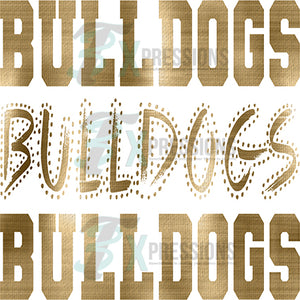 Bulldogs Varsity Polka Dot Foil Texture Gold