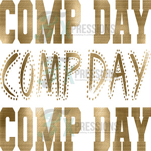 Comp Day Varsity Polka Dot Foil Texture Gold