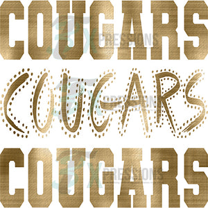 Cougars Varsity Polka Dot Foil Texture Gold