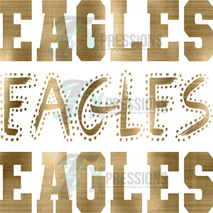 Eagles Varsity Polka Dot Foil Texture Gold
