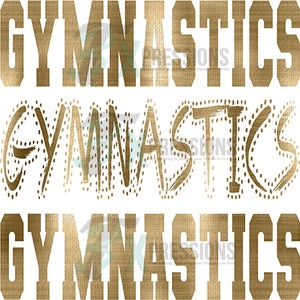 Gymnastics Varsity Polka Dot Foil Texture Gold