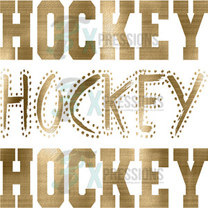 Hockey Varsity Polka Dot Foil Texture Gold