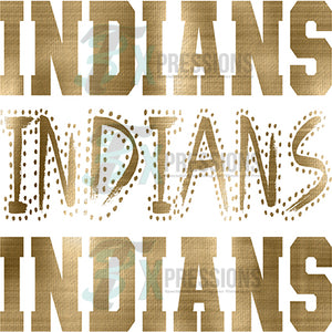 Indians Varsity Polka Dot Foil Texture Gold