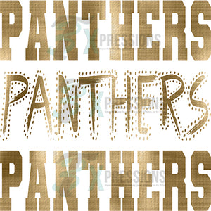 Panthers Varsity Polka Dot Foil Texture Gold