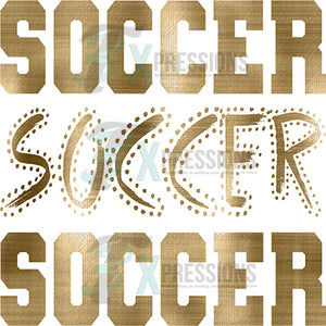 Soccer Varsity Polka Dot Foil Texture Gold