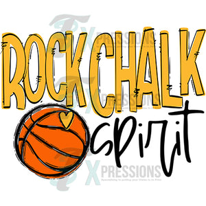 Team Go Spirit rock chalk BASKETBALL yellow gold