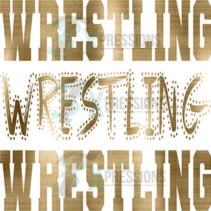 Wrestling Varsity Polka Dot Foil Texture Gold