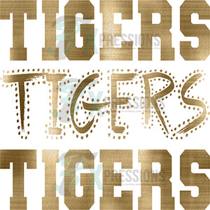 Tigers Varsity Polka Dot Foil Texture Gold