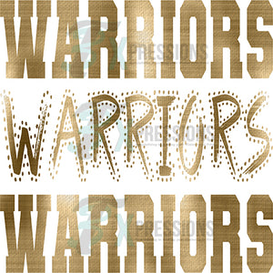Warriors Varsity Polka Dot Foil Texture Gold