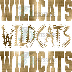 Wildcats Varsity Polka Dot Foil Texture Gold