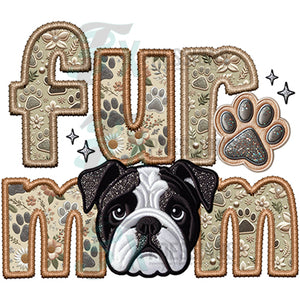 Fur Mom English Bulldog - Black White