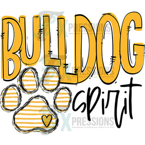 Team Go Bulldog Spirit yellow pawprint