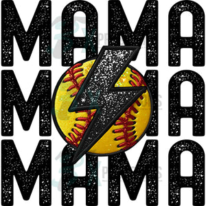 stacked softball - mama