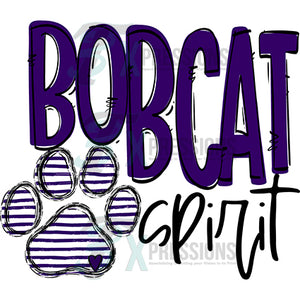 Team Go Spirit Bobcat Purple paw print