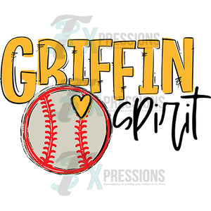Team Go Spirit Griffin Yellow Baseball