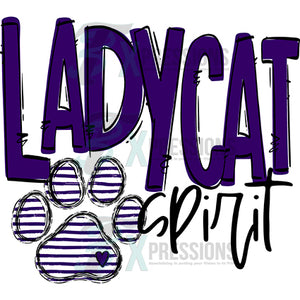 Team Go Spirit Lady Cat Purple paw print
