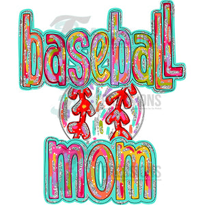 Baseball Mom multi color