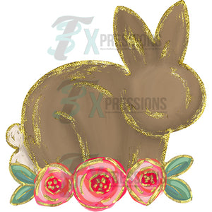 Brown Bunny with gold accent