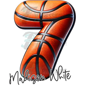 Personalized Bubble Basketball Number
