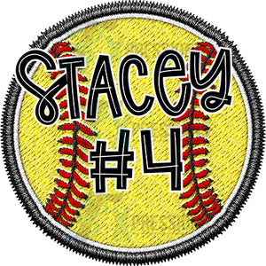 Personalized Name and Number Softball